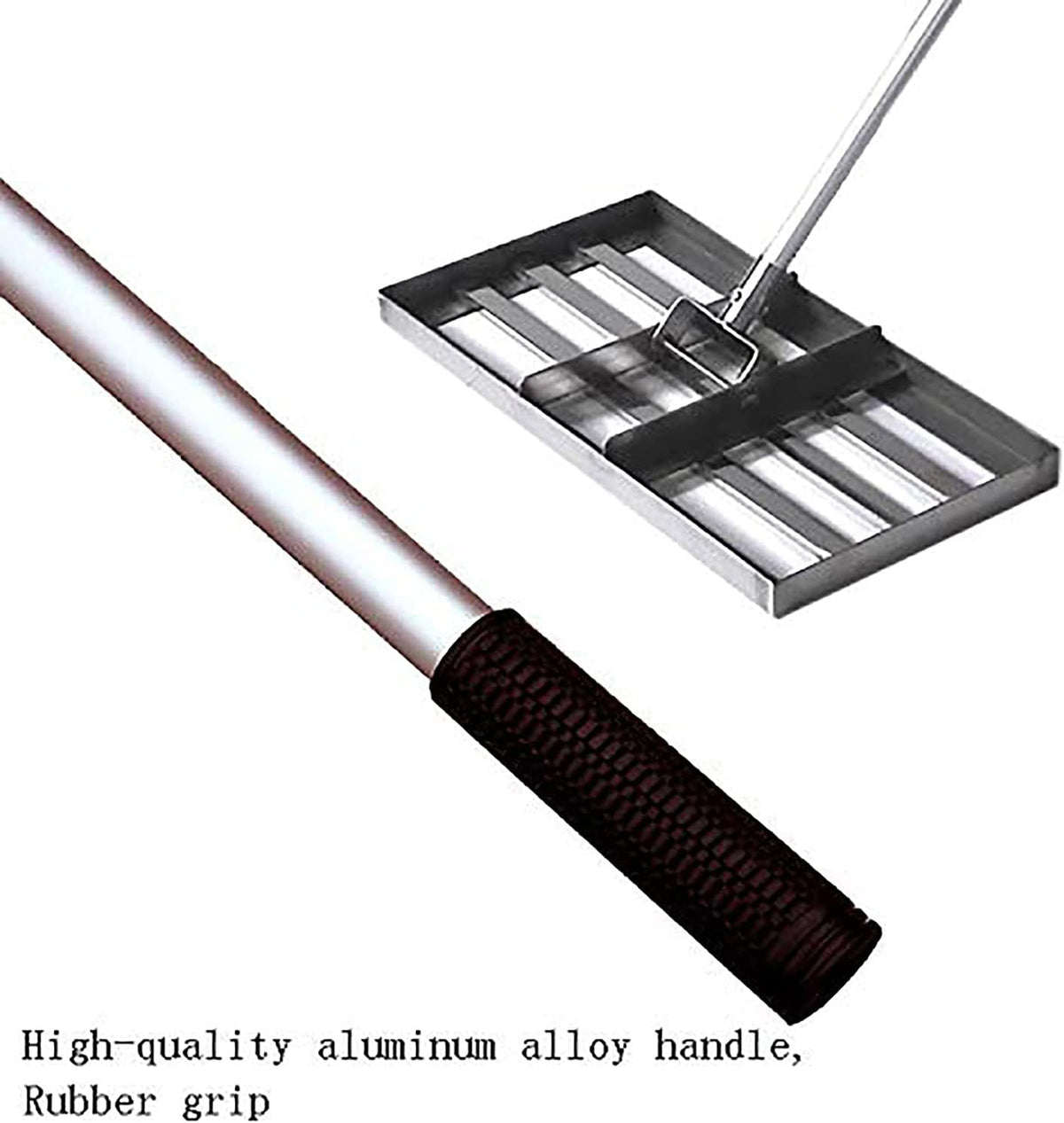 Lawn Levelling Rake – 50cm Steel Levelling Drag with 135cm Aluminium Handle