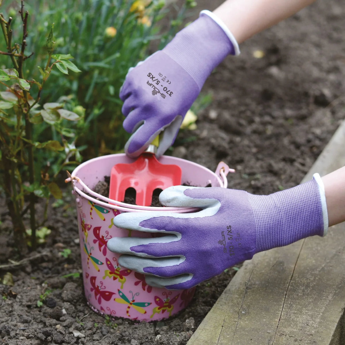 Purple Lightweight Gardening Multi Purpose Grip Safety Gloves