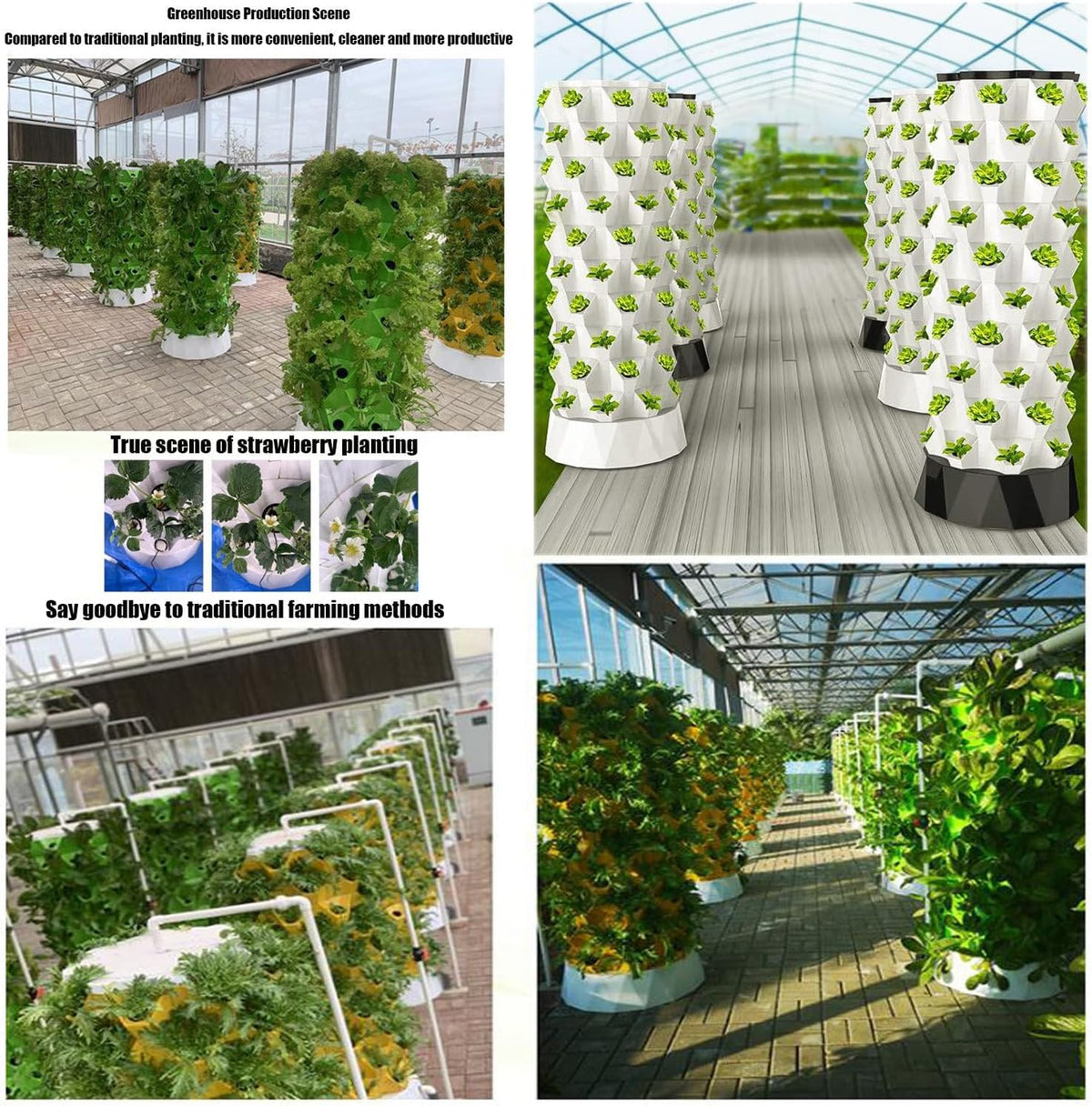 Hydroponics Tower Set – Vertical Growing System for Indoor & Outdoor Gardening